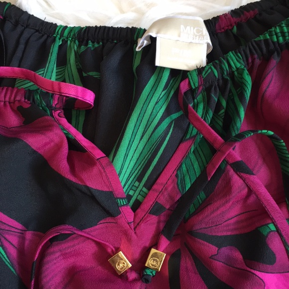 MICHAEL Michael Kors Floral Print Peasant Blouse - Picture 5 of 11